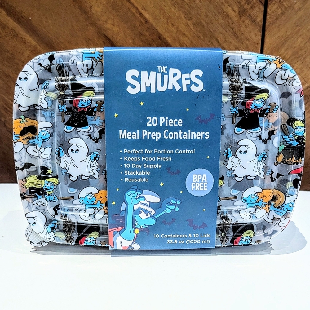 New 20pc Smurfs Retro-Design Halloween Costumes Food Storage Containers
